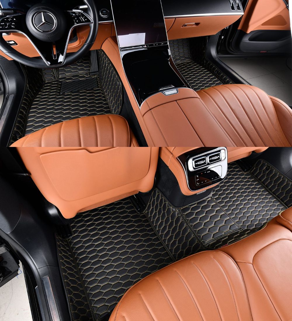 Black with Beige Stitching - Honeycomb Series