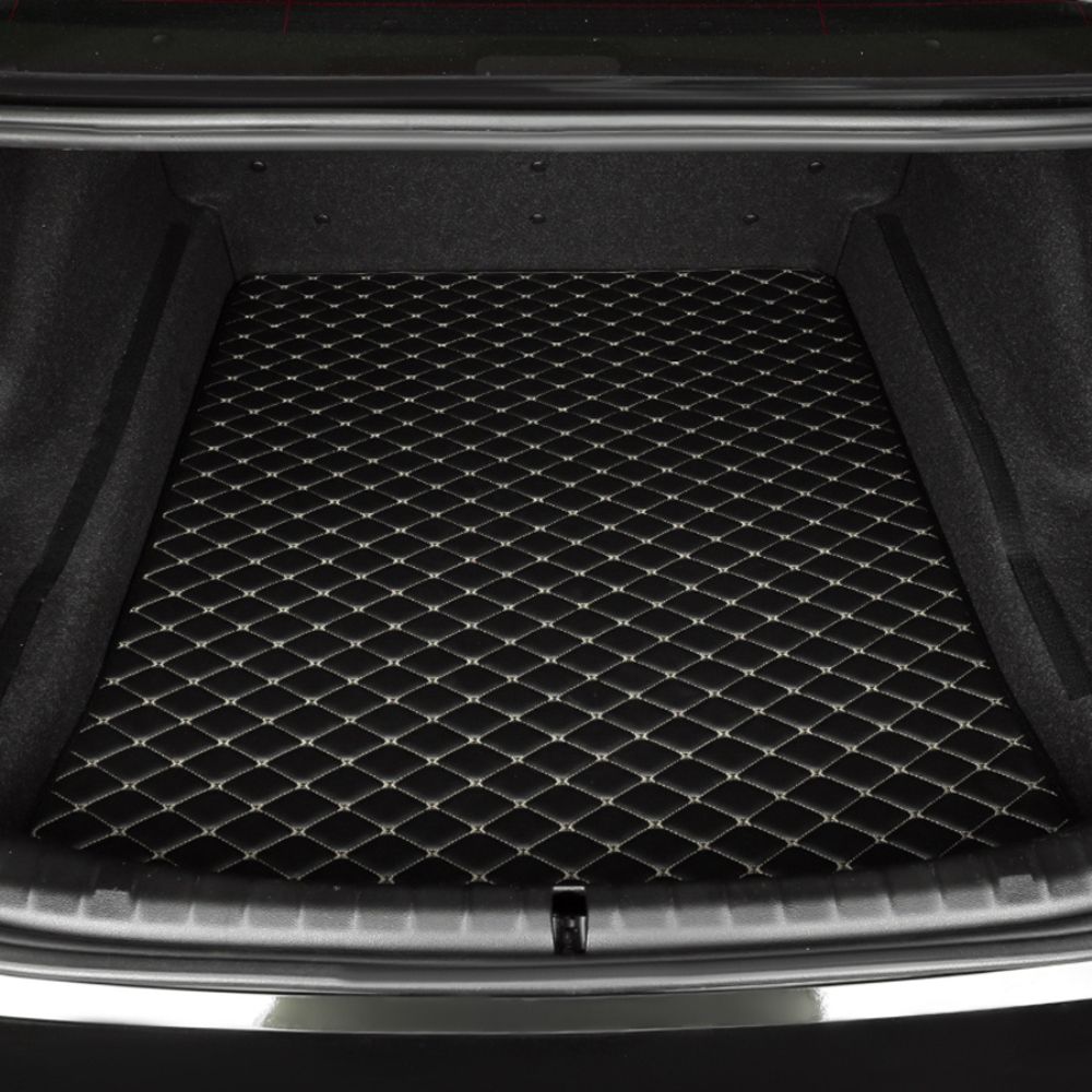 Alternative view of Base Trunk Mat - Black with Beige Stitching