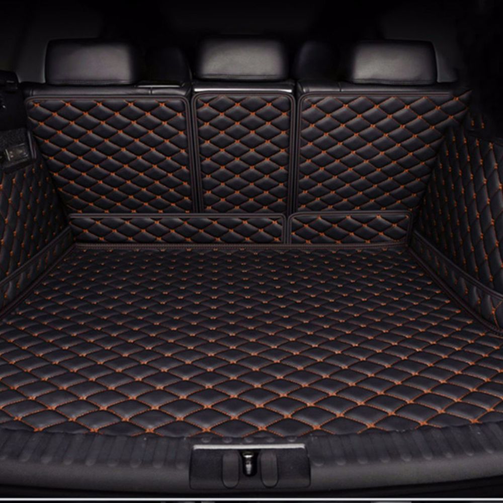 Alternative view of 3D Trunk Mat - Black with Orange Stitching