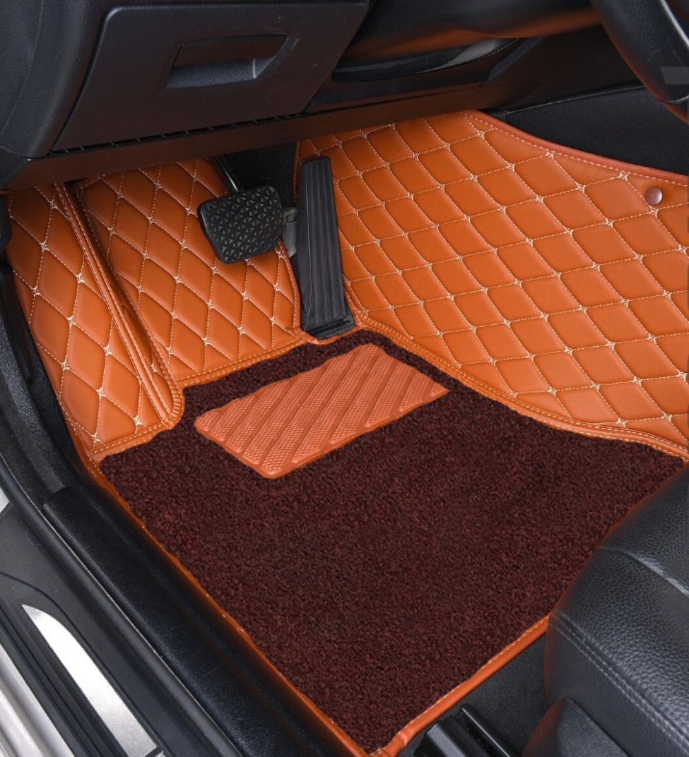 Alternative view of Premium Series - Brown with Beige Stitching - Driver Mat