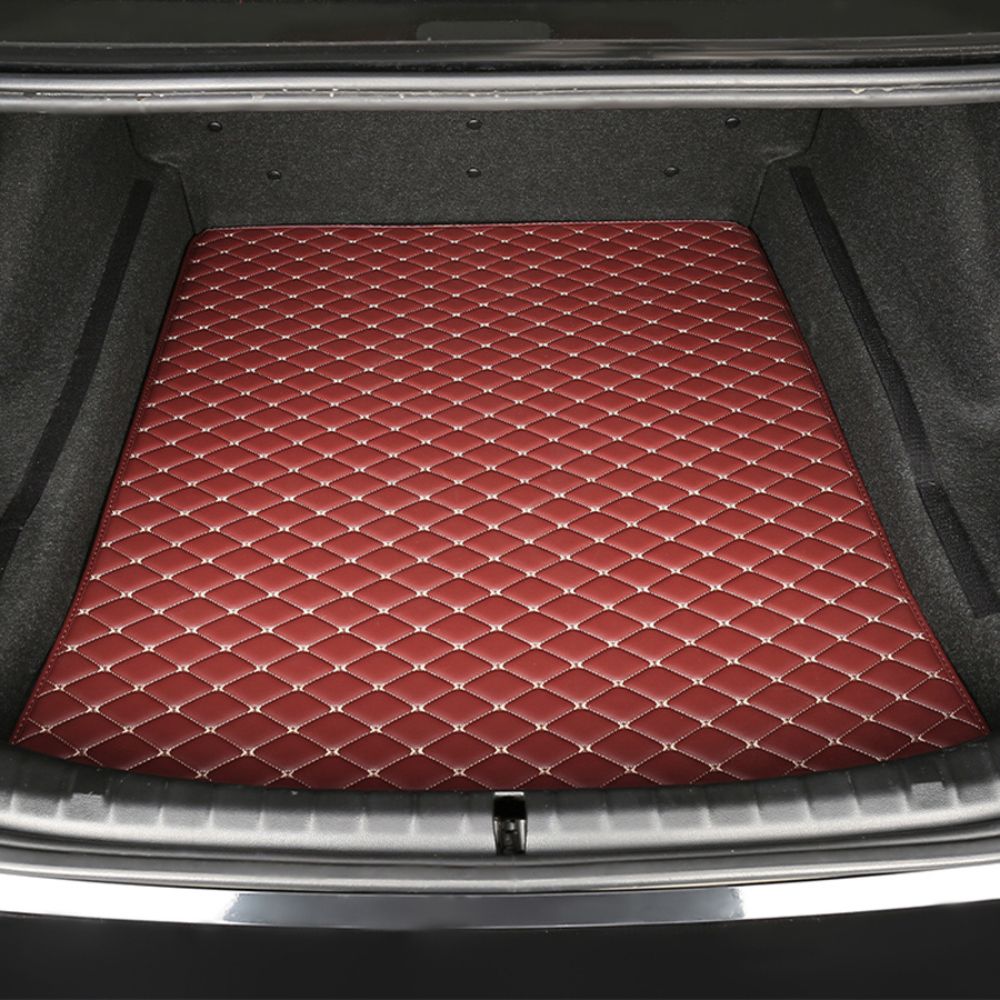 Alternative view of Base Trunk Mat - Crimson with Beige Stitching