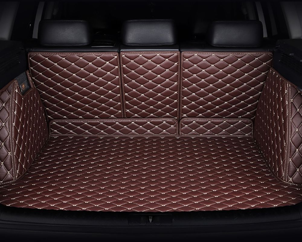 Alternative view of 3D Trunk Mat - Mocha with Beige Stitching