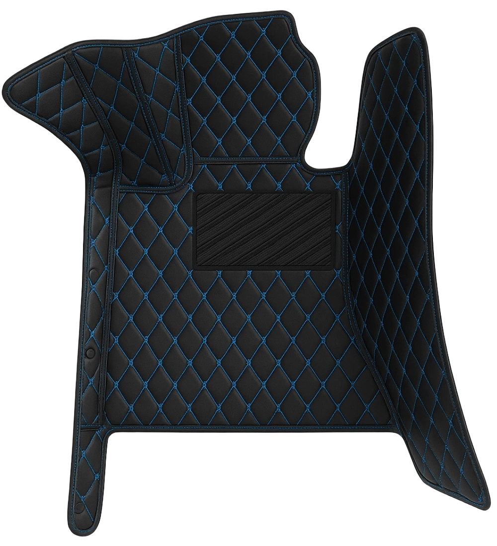 Alternative view of Diamond Series - Black with Blue Stitching - Driver Mat
