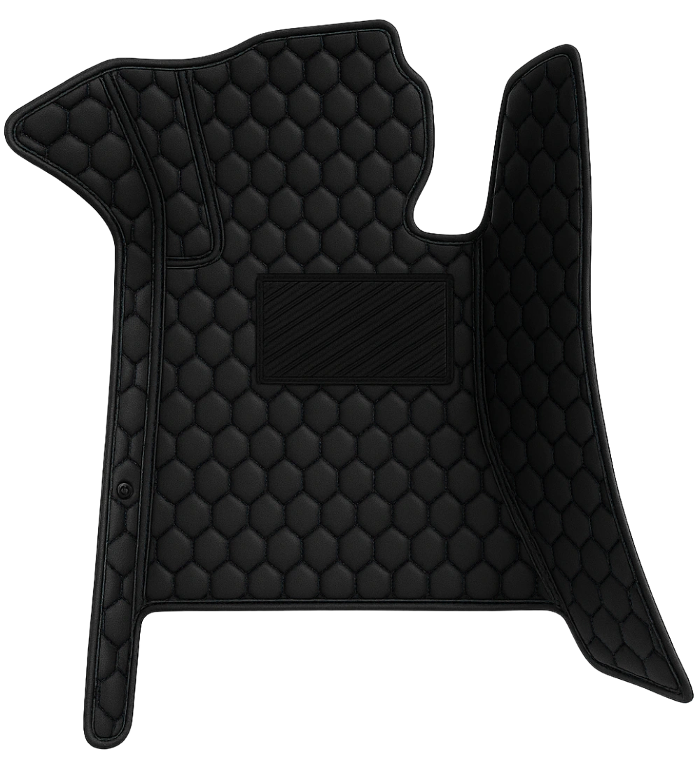 Honeycomb Series - Black with Black Stitching - Driver Mat